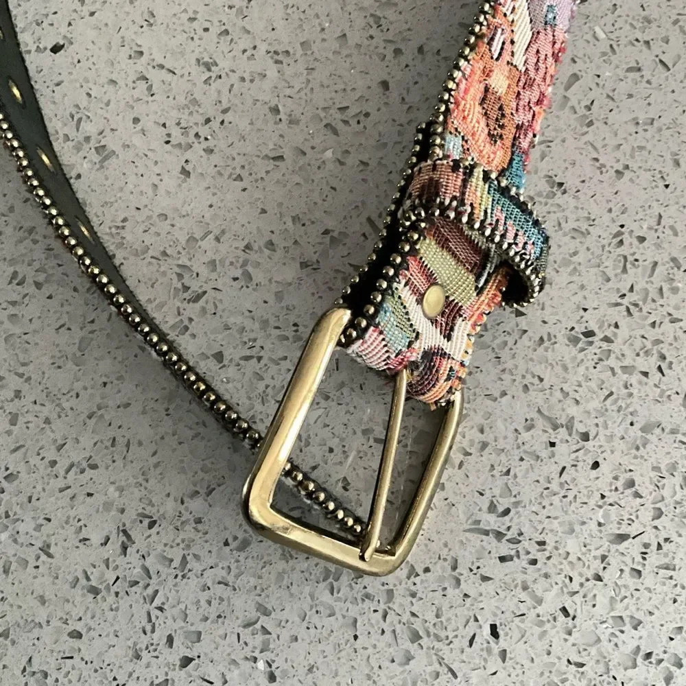 Bonded Leather & Tapestry Belt S / M